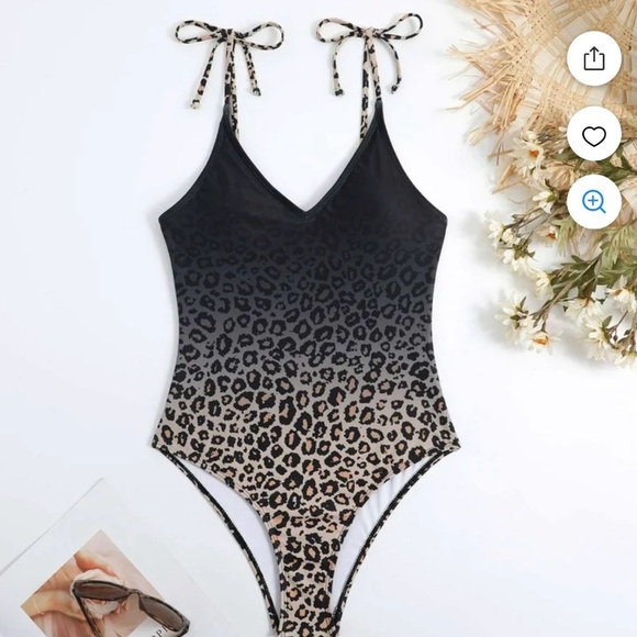Spalalaboutique Other - NWT fade/cheetah print/padded bra/ties at shoulder one piece swimsuit. Size L